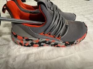 Nike Running Shoes Gray Orange Athletic Sneakers US 5.5 Pre-Owned